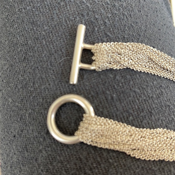 Tiffany & Co. Mesh Heart Multi Strand Sterling Silver Bracelet. - Picture 8 of 8